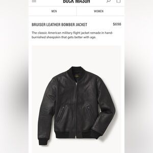 Buck Mason Leather Bomber Jacket